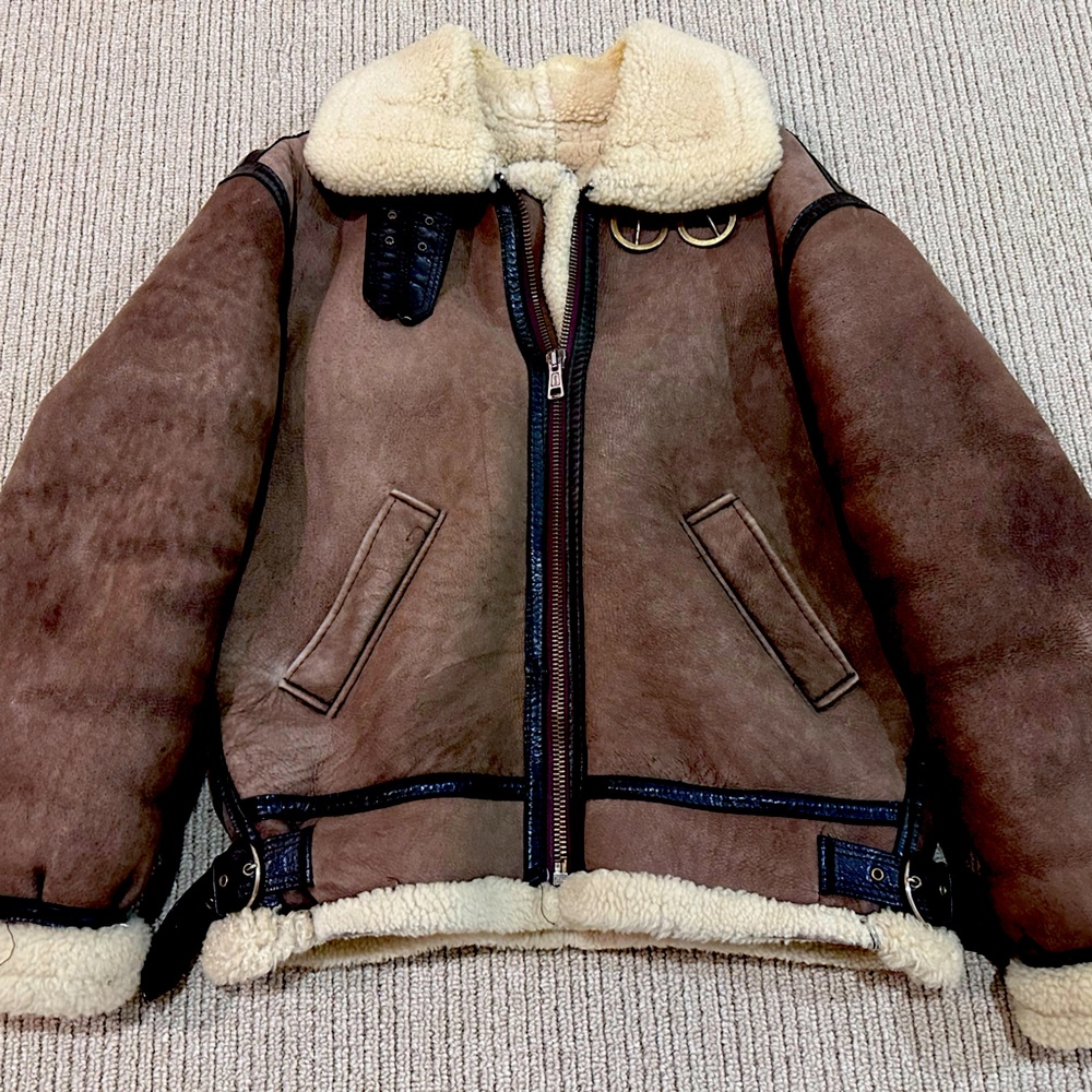 U.S.SHEEPSKIN TYPE B-3 Mouton Flight Jacket Men's M Brown Good